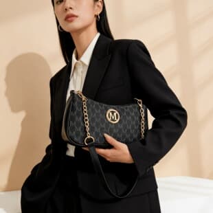Women's Crescent Bag Underarm Bag New Letter Print Small Square Bag Chain Shoulder Handbag Women's Bag Cross-border Dropshipping