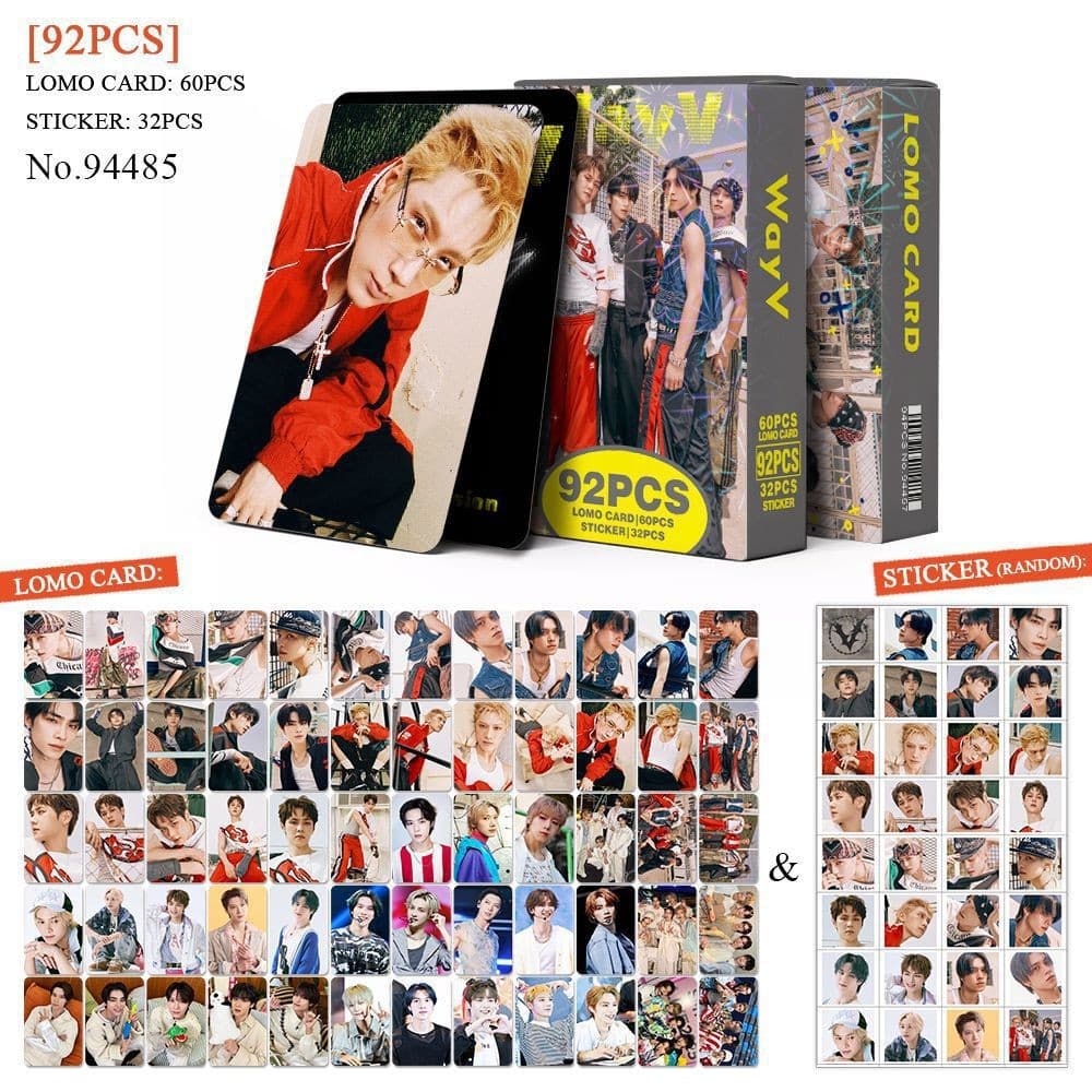 Cross-Border Exclusive In-Stock 92 Small Cards WayV Weishen Collection Photo Cards Fan Kpop Merchandise Lomo Small Cards