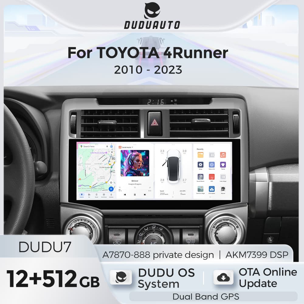 DUDUAUTO is suitable for Toyota 4Runner 2010-23 modified special DUDUOS Android Bluetooth navigation screen