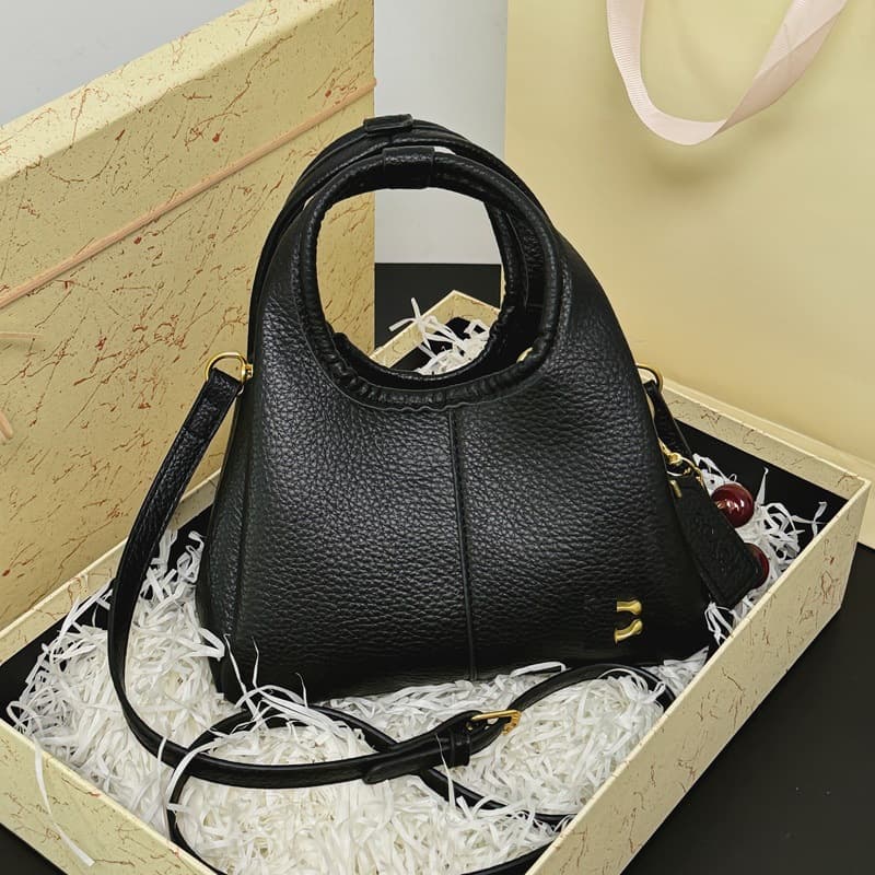 Litchi Pattern Tote Bag Autumn Winter Mini Basket Bag Vintage Handbag Shoulder Crossbody Bucket Bag Hot Seller Underarm Bag
