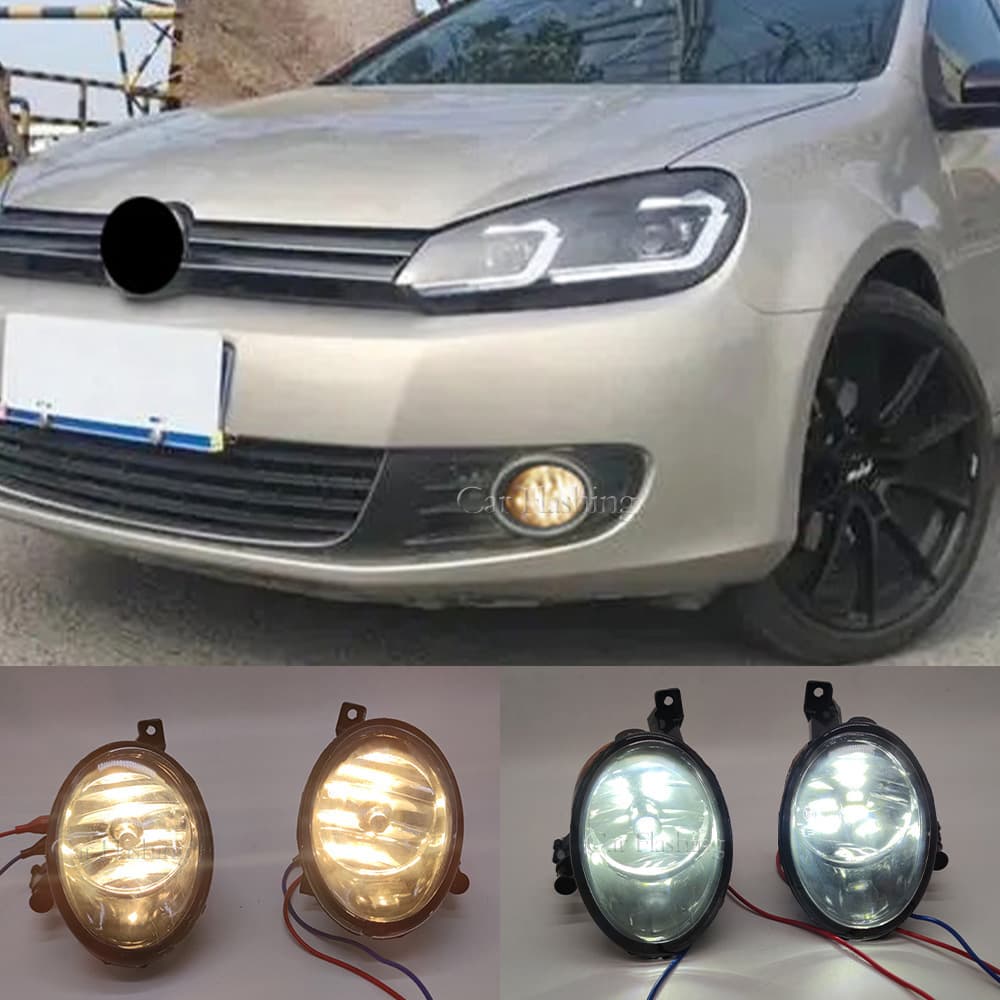For Volkswagen 09-13 Golf 6 MK6 Front Halogen Fog Light Set with Fog Light Housing and Wiring Harness