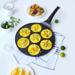 Seven-Hole Waffle Cartoon Smiley Face Griddle Pan, Breakfast Pan, Pancake Pan, Egg Pan, Cake Pan, Crepe Maker