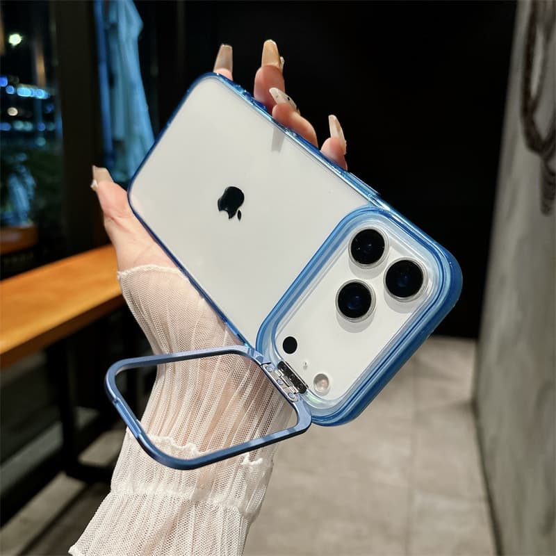 Suitable for iPhone 17 Ice-Like Transparent Mobile Phone Case Apple 16 Metal Lens Holder 15 Pro Max Protective Cover 14