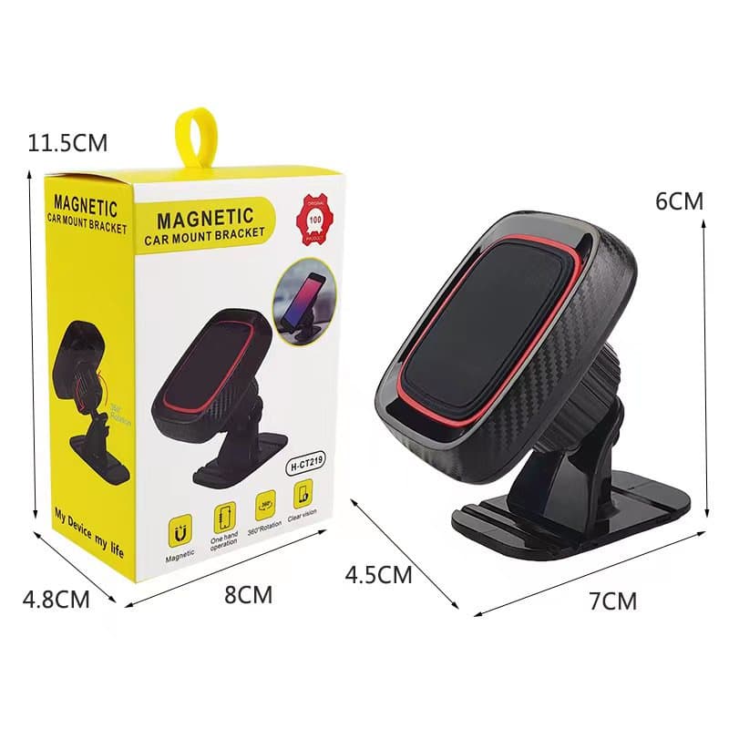 Air Vent Windshield Telescopic Long Rod Navigation Magnetic Phone Mount Rectangular Magnetic Car Phone Holder