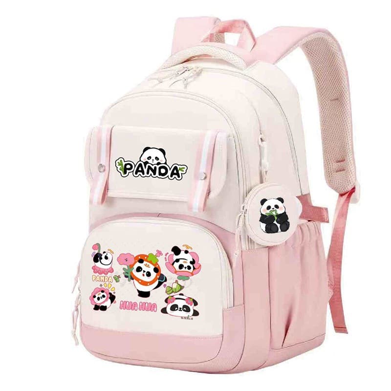 New Cross-border Panda Cute Kids Backpack School Style Trendy Middle and High School Students Large Capacity Casual Backpack