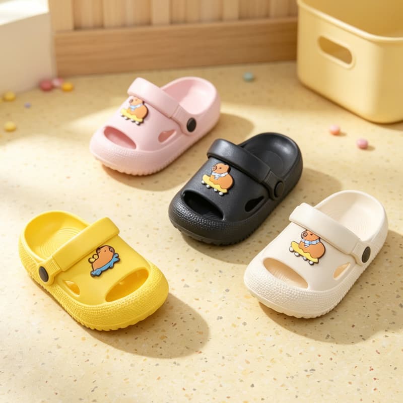 2026 EVA Mid-Child Sandals Eco-Friendly Material Boys Girls Toe Protection Kids Double-Strap Sandals Cute