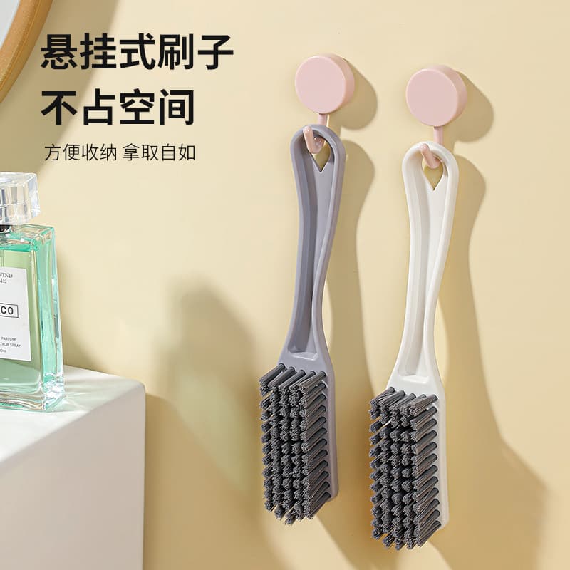 Long Handle Plastic Shoe Brush Hanging Design Soft Bristle Non-Damaging Household Shoe Cleaning Tool Efficient Brush for Shoes