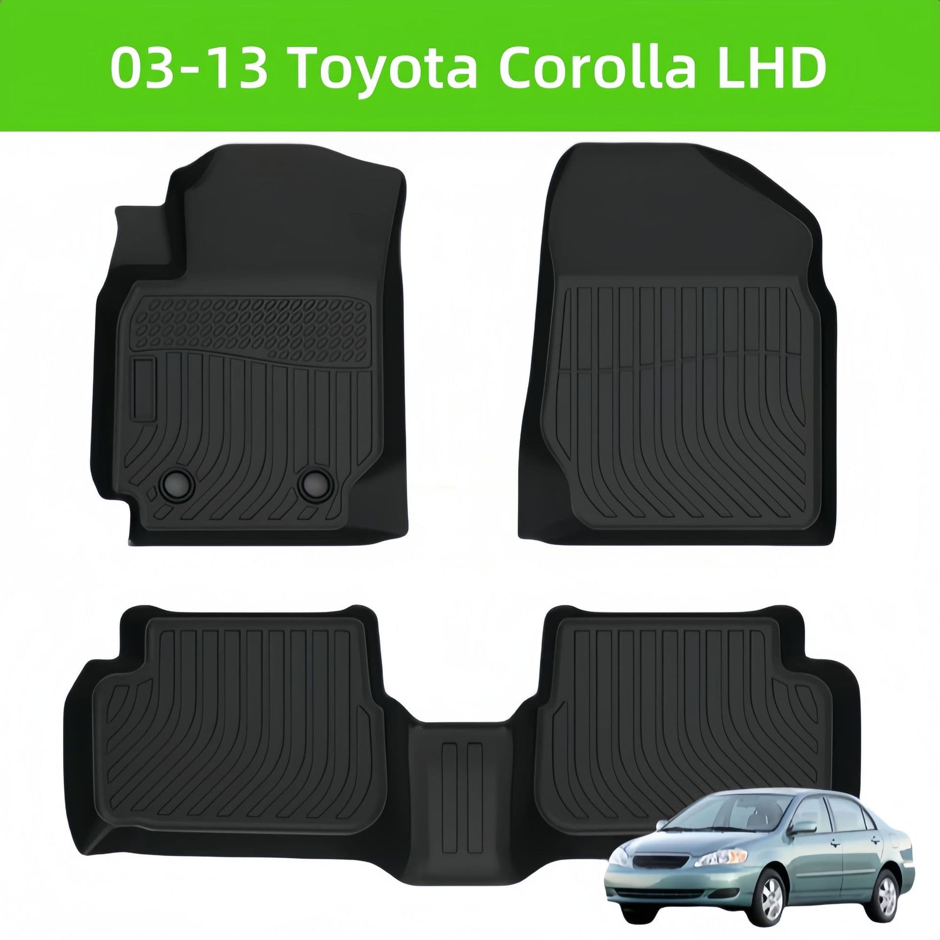 For 2003-2013 Toyota Corolla Car 3D Carpet TPE Car Floor Mat