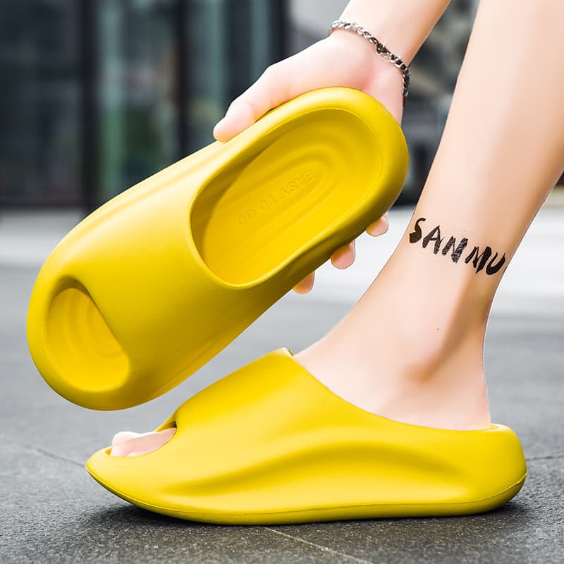 Cross-border Fish Mouth Coconut Slippers for Men Summer Cloud-like Feel Thick Sole Couple Beach Sandals Slippers