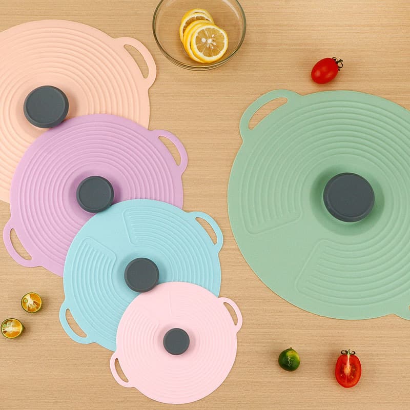 Silicone Kitchen Tool Silicone Pot Lid Refrigerator Sealing Fresh-Keeping Cover Anti-Spill Dust-Proof Sealing Silicone Lid