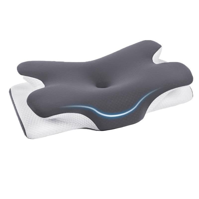 Layered Memory Foam Pillow Breathable Cervical Support Orthopedic Pillow Zero Pressure Slow Rebound Butterfly Shape Travel Memory Pillow Cross-Border