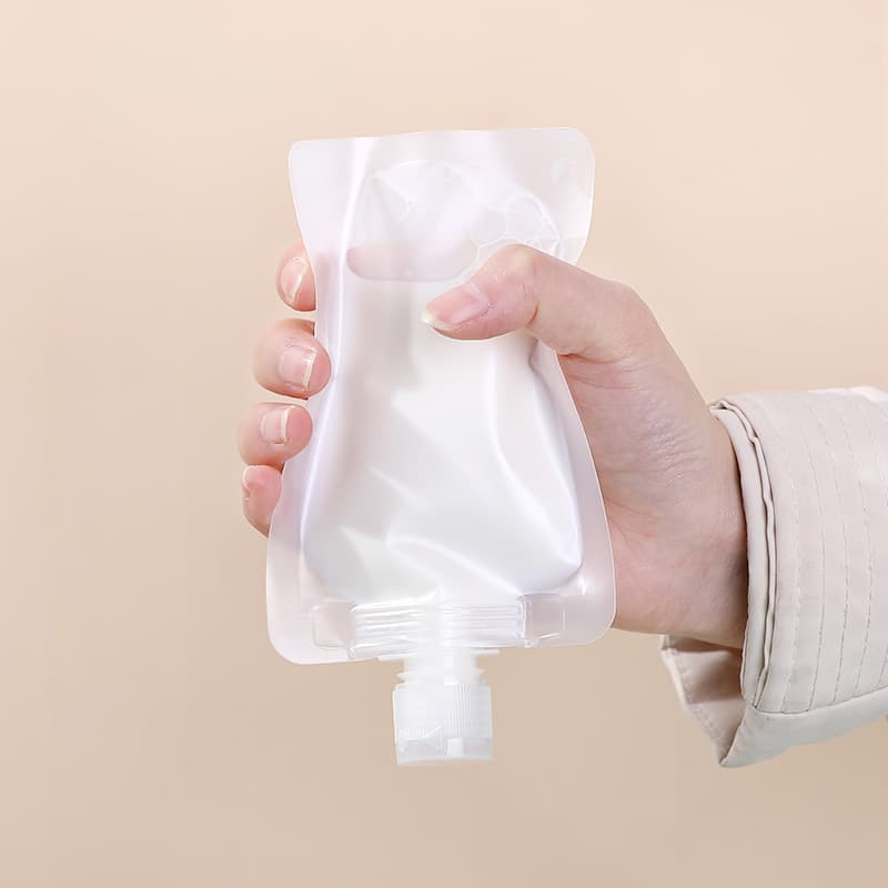 Transparent Travel Portable Refillable Bags for Lotion and Cosmetics Storage, Soy Milk Drink Suction Pouch, Large Diameter Sealed Bag