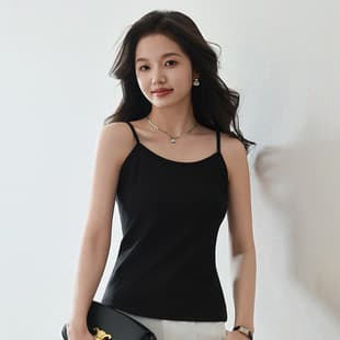 New Camisole Tank Top for Women, Spring Autumn Slim Fit Layering Top, Basic Short Contrast Color Top.