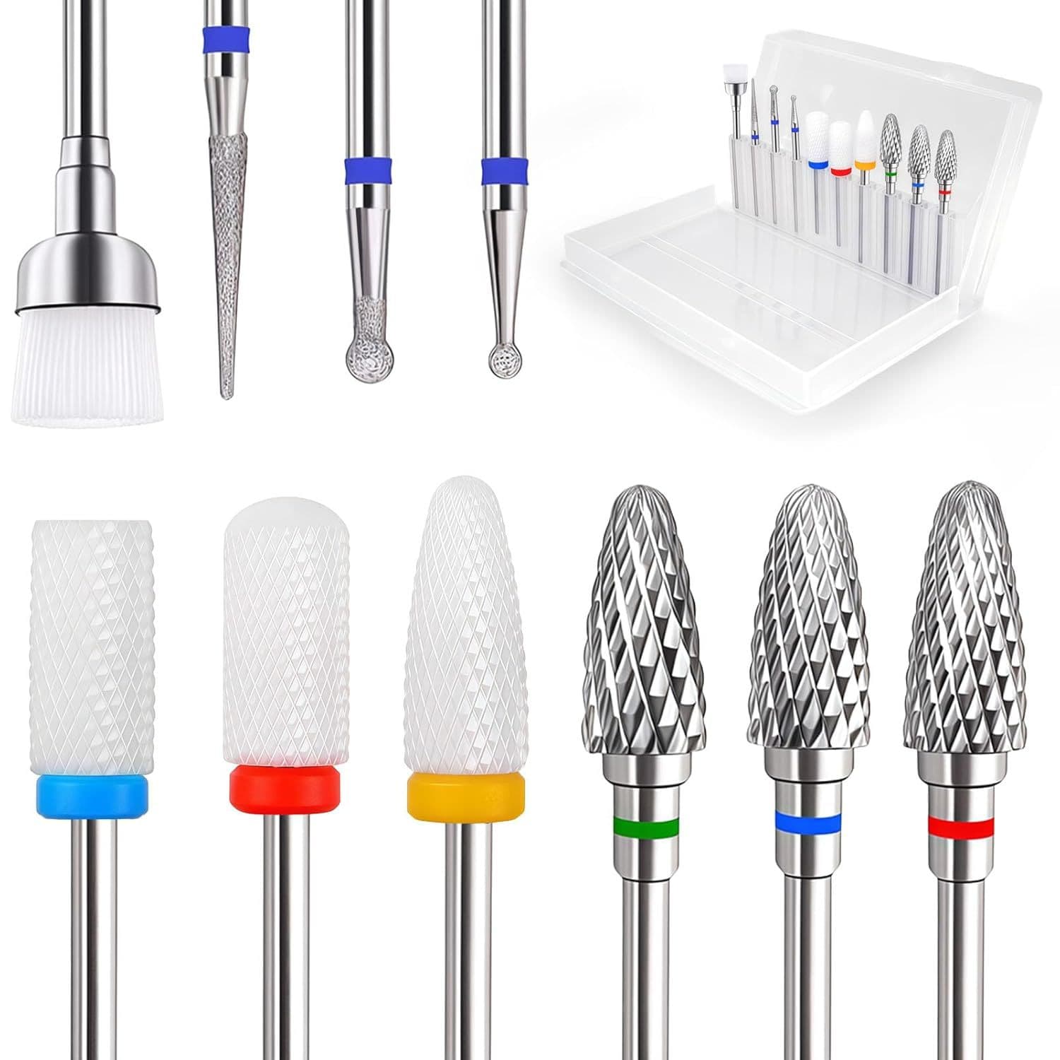 Manicure polishing head tungsten steel emery polishing head nail pre-treatment engraving, dead skin removal, manicure set