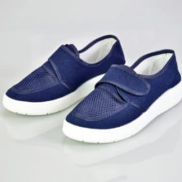PU Anti-Static Mesh Shoes Thickened Soft Sole Dust-Free Shoes Elastic Eyelet Breathable Food Pharmaceutical Work Shoes