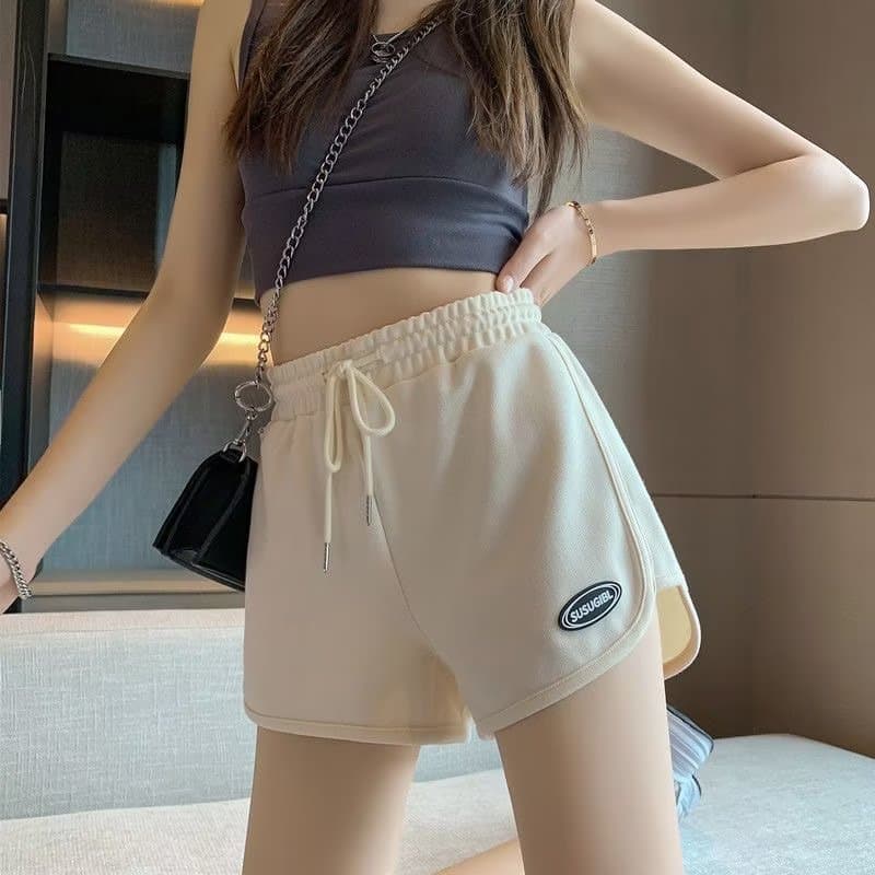 2026 summer casual sports ins hot pants three-quarter pants shorts for women high waist slim loose running fitness a-line pants