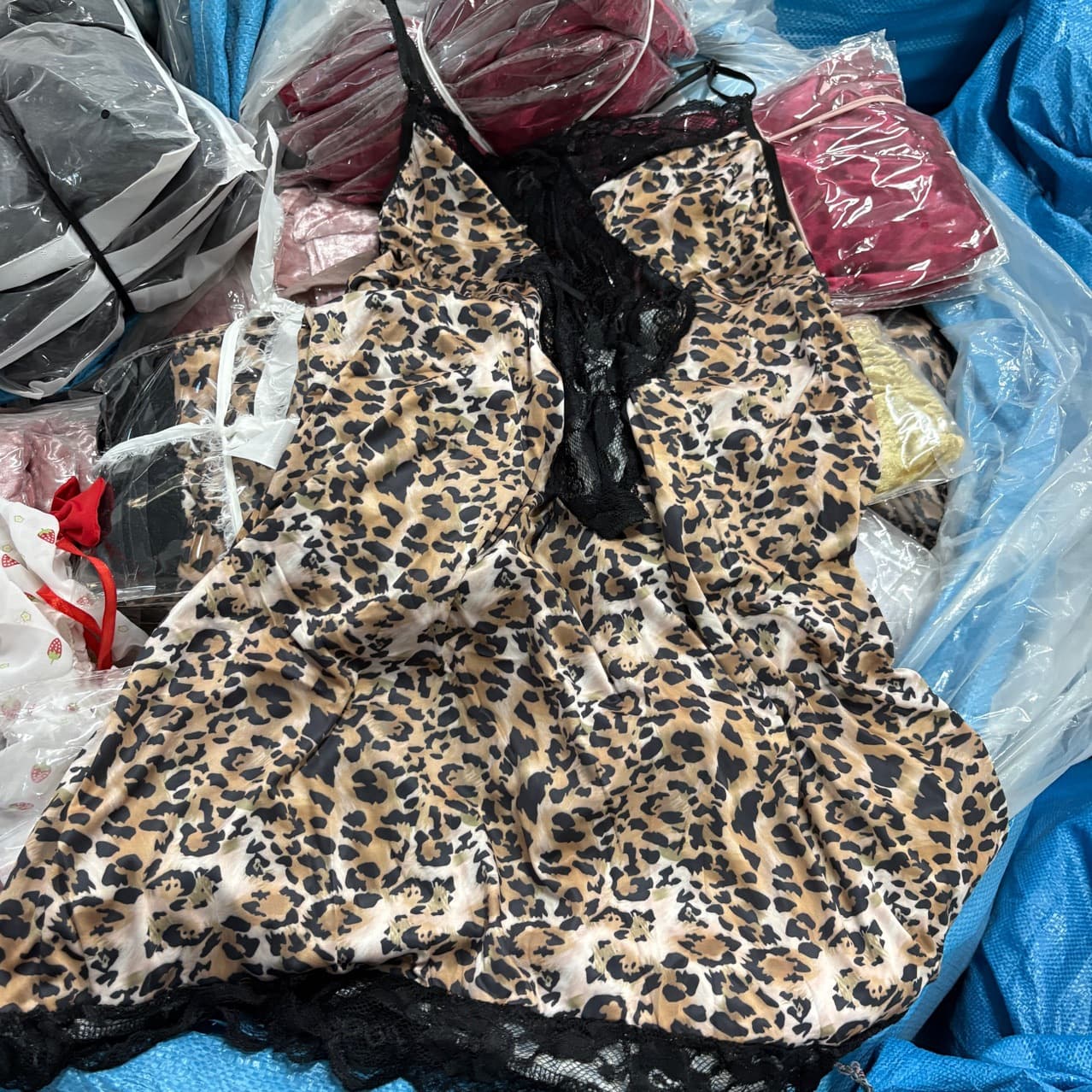 Wholesale Sleepwear Dress Nightwear Lingerie Leopard Sexy