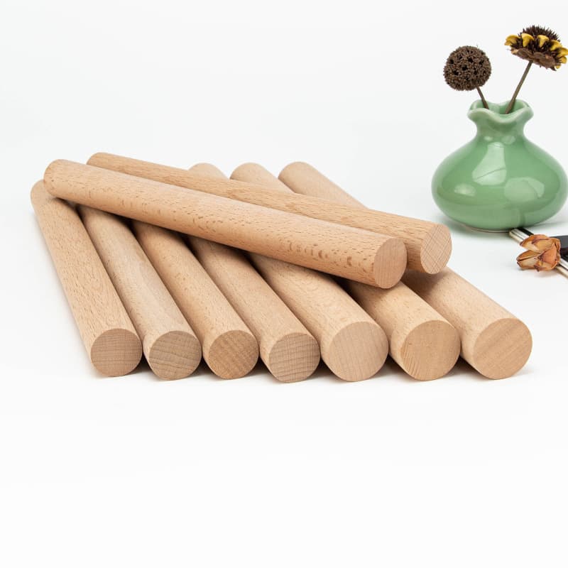 Beech Wood Round Stick Wooden Strip Round Strip DIY Handmade Clothes Hanging Rod Making Round Wooden Stick Wooden Rod