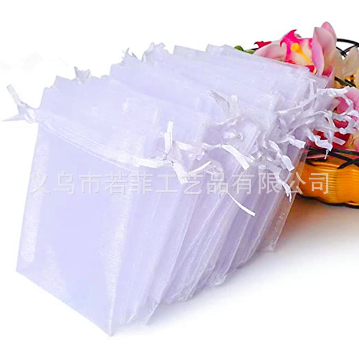 Organza Bags Gift Bags Solid Color Organza Pouches Pearl Drawstring Packaging Bags Yiwu Wholesale In Stock Full Size Range
