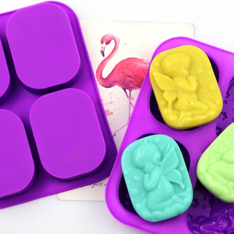 Minghao Angel Soap Mold - 4-Cavity Male and Female Angel Design Silicone Cake Mold for Handmade Soap, Clay, and Candle Making