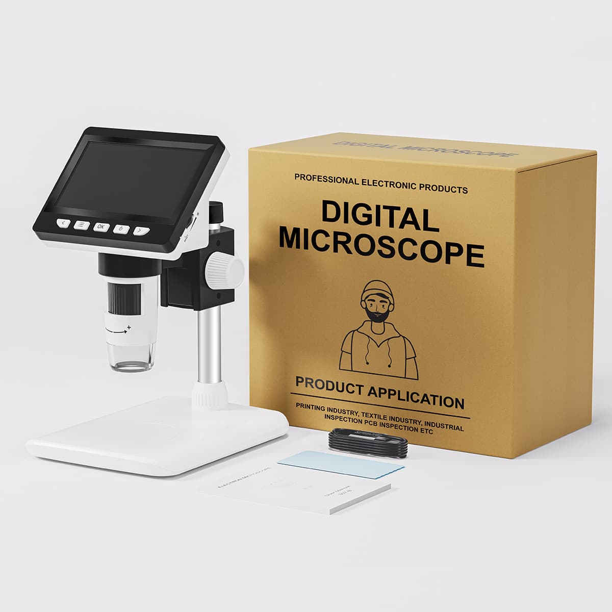 Factory 4.3-inch HD Screen Digital Microscope 1000X Electronic Microscope with Screen for Industrial Repair and Student Education