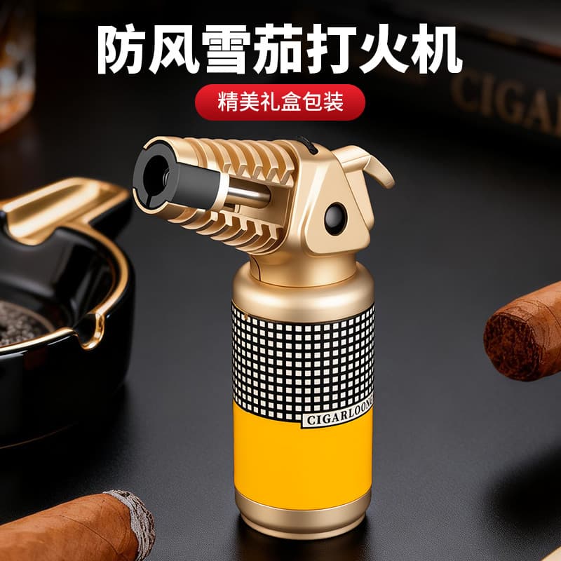 Cigar Lighter Metal Windproof Single Flame Direct Flame Durable Cigar Torch Lighter Cb-25Iw