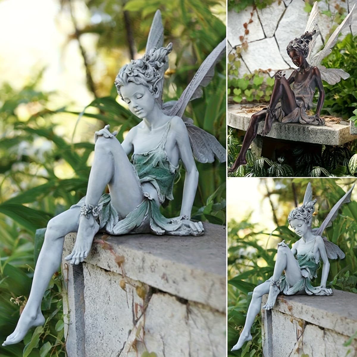 Fairy Statue Resin Craft Garden Ornament Tulek Sitting Fairy Sculpture for Cross-border Trade
