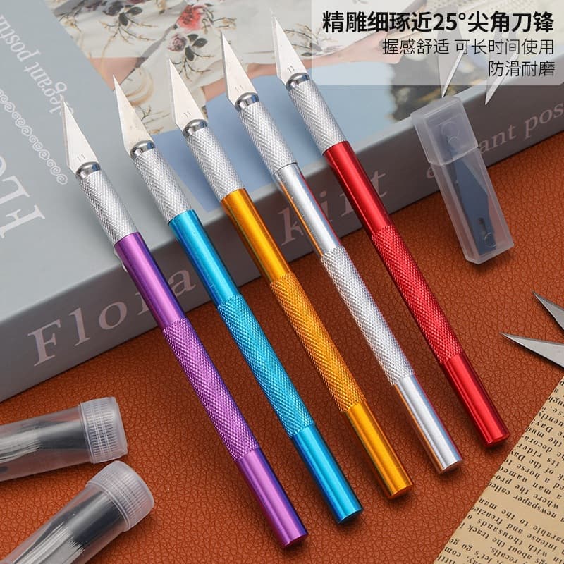 Student Carving Pen Metal DIY Carving Knife Set Journal Paper-Cutting Knife Aluminum Alloy Handmade Carving Knife Pen Knife