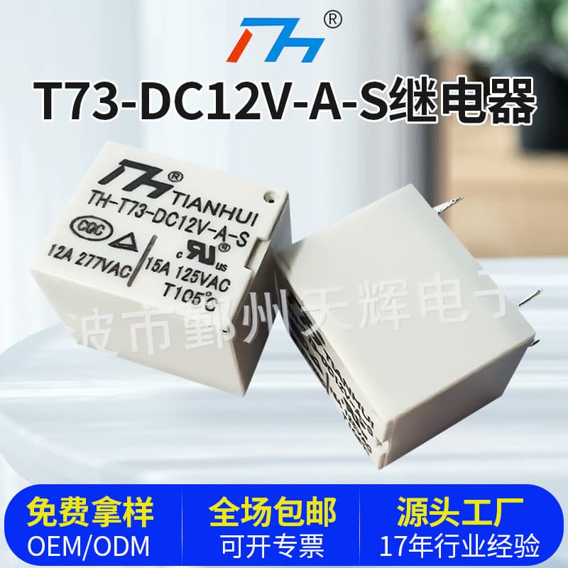 White Shell Customized Smart Home Relay T73 12V/A Small Relay