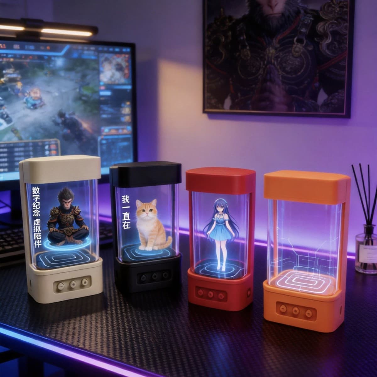 AI Desktop Smart Holographic 3D Projection Pod Interactive Chat DeepSeek Doubao Music AI Smart Robot