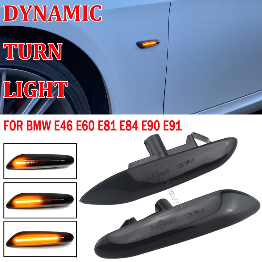 Suitable for BMW 1/3/5 series E46E60E87E90E92X1X3 running water fender side light side turn signal