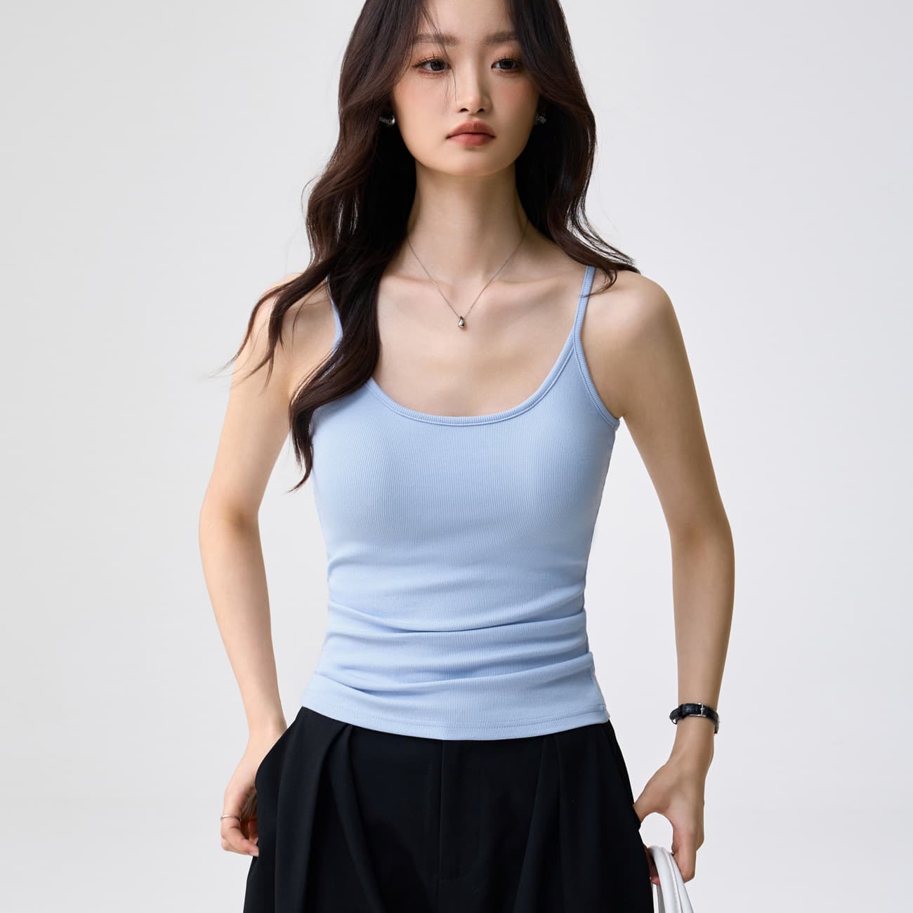 260g Yikesi Camisole with Padded Bra for Women Summer Going Out Sexy Style Base Top Slim Fit Tummy Control Inner Vest