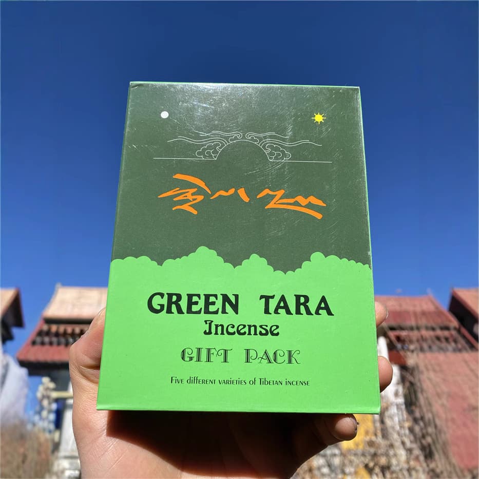 Nepalese Natural Herbal Green Tara Tibetan Incense Gift Box Handmade Including 5 Types of Short Incense