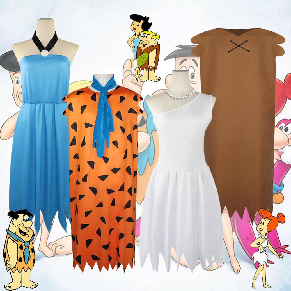 The Flintstones Adult and Children Cosplay Performance Costume, Halloween Native American Activity Performance Outfit