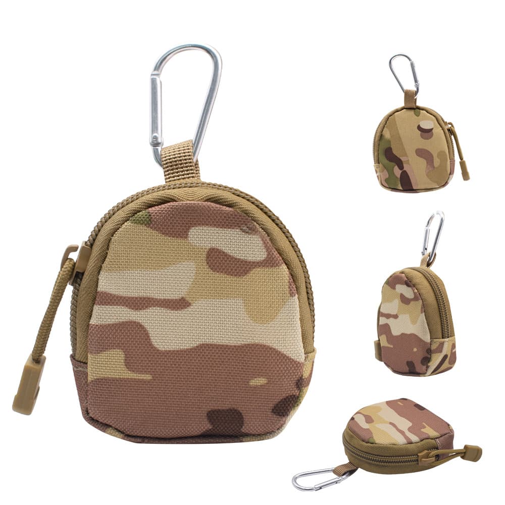 Outdoor Tactical MOLLE Zipper Sports Earbud Pouch Key Pouch Round Mini Coin Purse Model 02