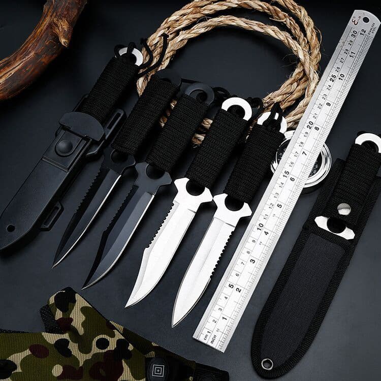 Modern Fishing Diving Tool Knife Outdoor Tactical Survival Hunting Knife Leg Strap Small Straight Knife Wood Chopping