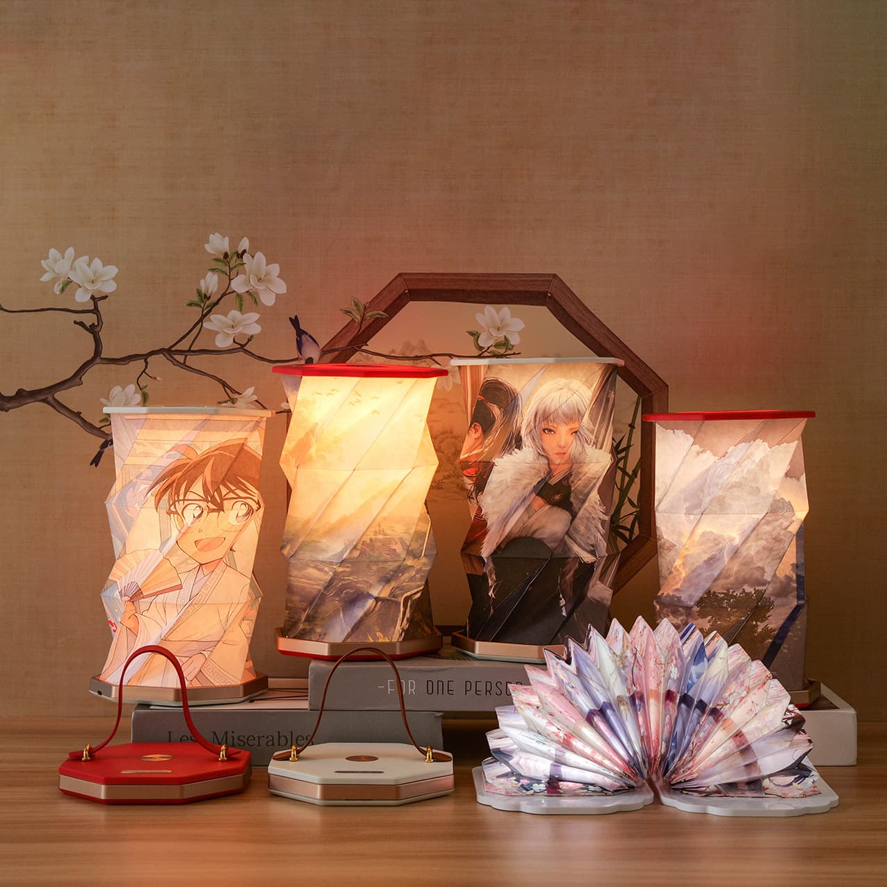 Creative Book Lamp with Folding Rotating Design, Origami Atmosphere Light, Mid-Autumn Cultural Creative Gift, Business Souvenir LED Night Light