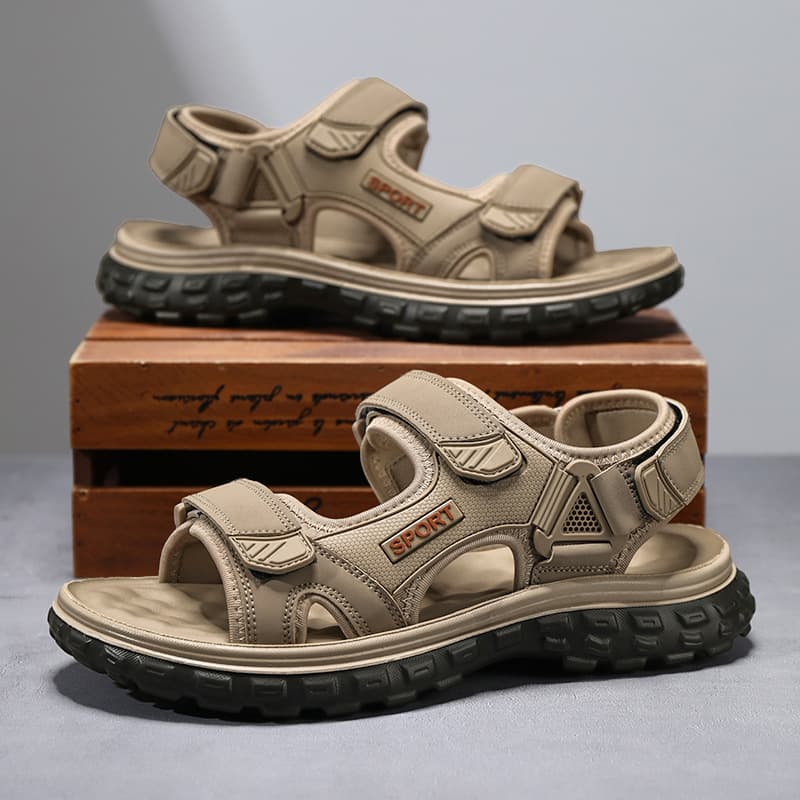Men's Summer Sandals Non-Slip Durable Thick-Soled Sports Beach Shoes Velcro Work Fashion Sandals & Slippers