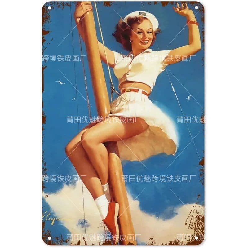Vintage Retro Beauty Tin Sign Aluminum Wall Art Creative Decorative Painting for Bars Cafes Wholesale