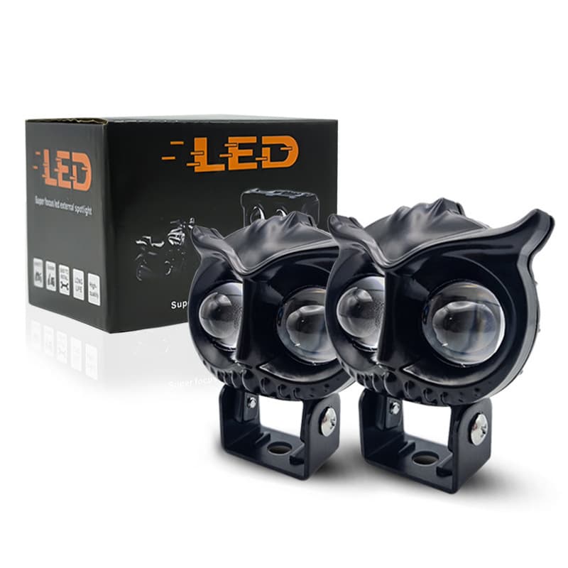 Cross-border Electric Motorcycle Cat Eye LED Spotlight Super Bright External Headlight High/Low Beam Modification