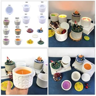 DIY Cement Plaster Flower Pot Crystal Resin Mold Plaster Cement Succulent Potted Plant Silicone Mold Flower Pot Decoration