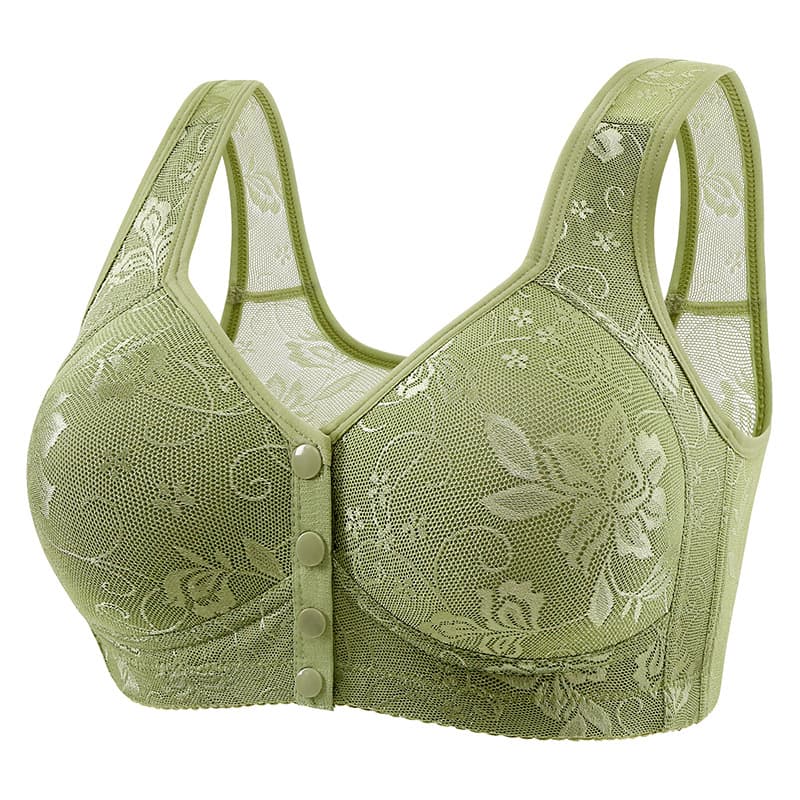 Cross-border Plus Size Front Closure Bra Women Thin Large Size Wire-Free Push Up Fixed Cup Vest Style Bra