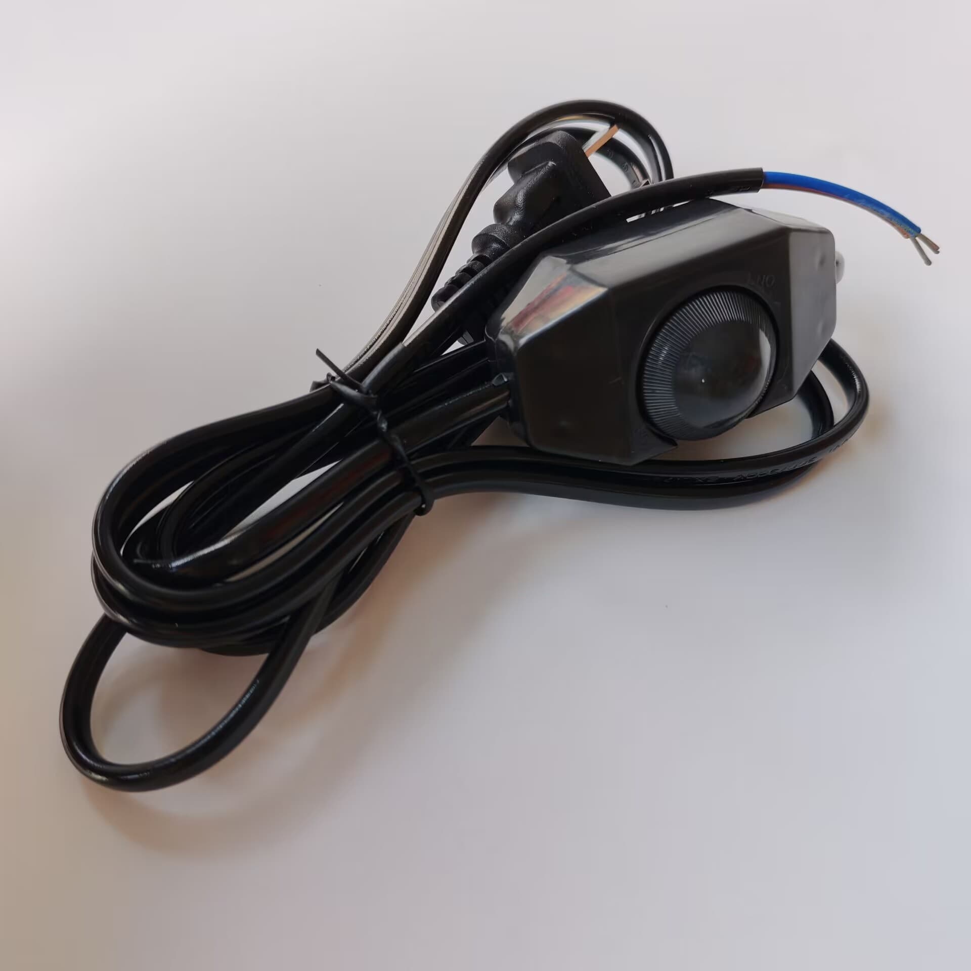 Black Dimmer Switch Power Cable Flat Plug Desk Lamp Switch Cable Knob Plug Cable 1.8 Meters Non-Standard Cable Zhongshan