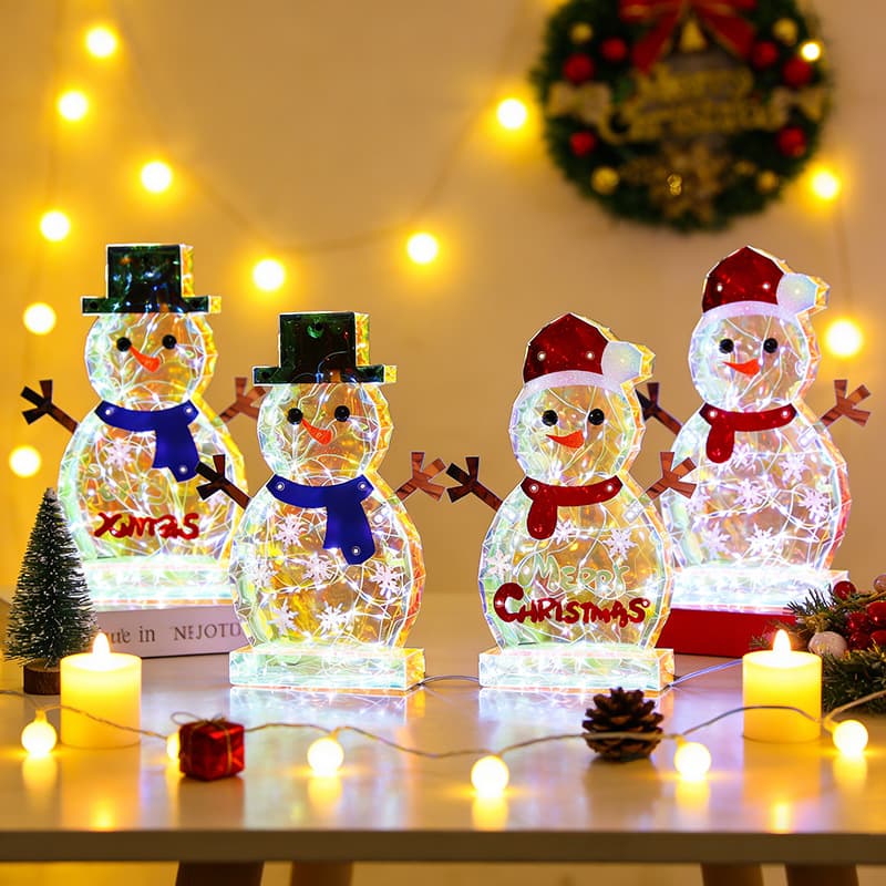 30CM Christmas Snowman Color-Changing Night Light Scene Decoration Luminous Ornament Courtyard Decoration Ambience Industrial Product
