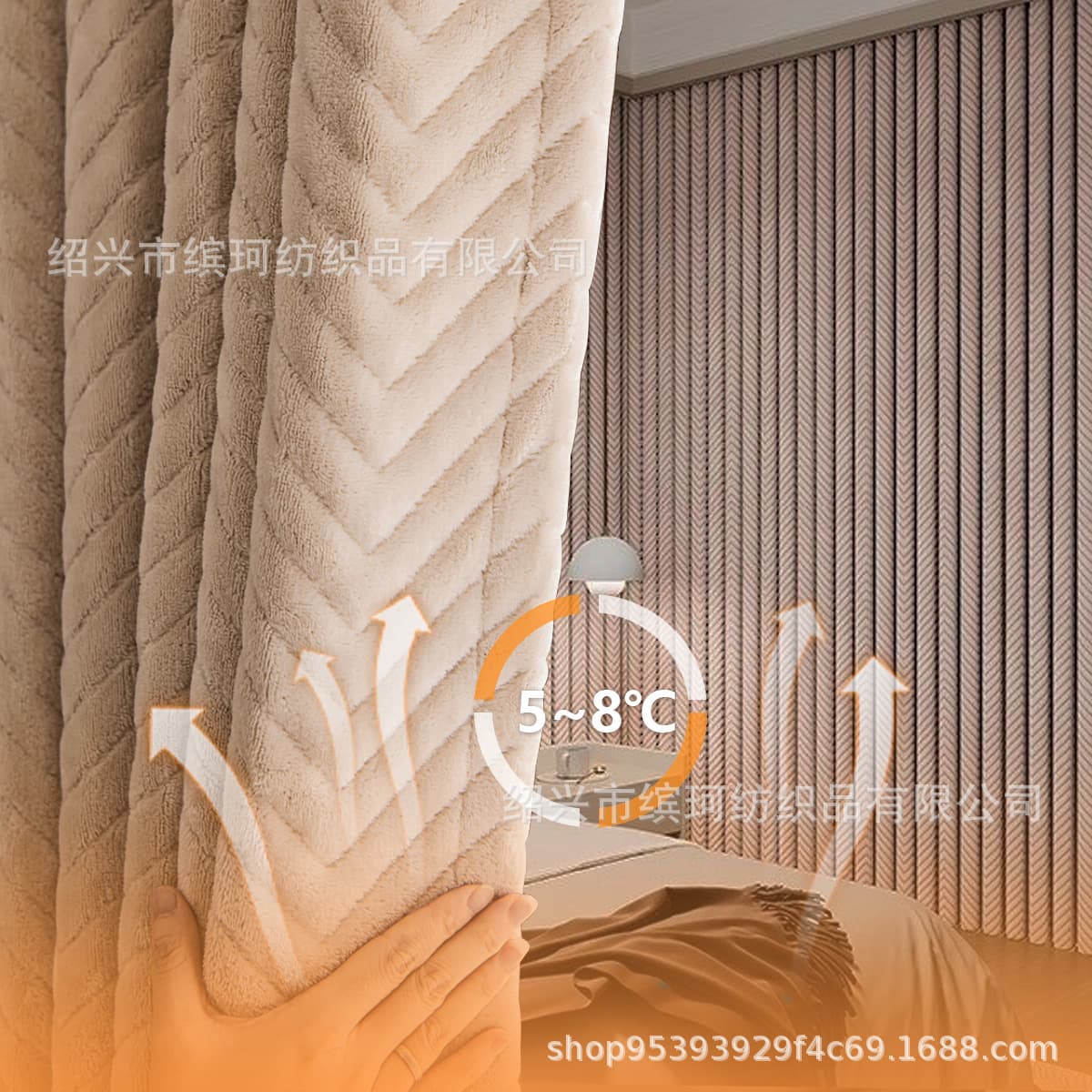 New Cross-border High-quality Ultra-thick Flannel Cotton Curtain, Full Blackout Soundproof Layered Thermal Curtain, Velvet Cotton-filled