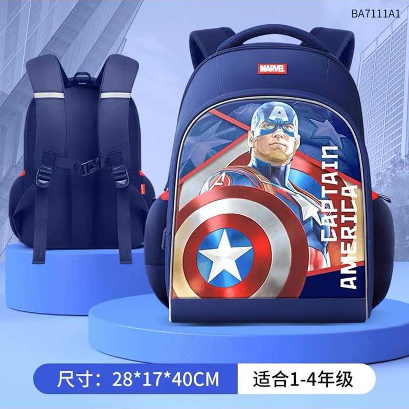Tejing Marvel Kids Backpack, Primary School Boys Grades 1-3, Large Capacity, Ultra-Light Weight-Reducing Baby Shoulder Bag