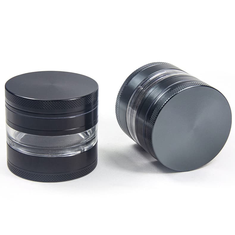 New Metal Flat Color Aluminum 4-Layer 63mm Round Tobacco Grinder for Cross-Border E-commerce