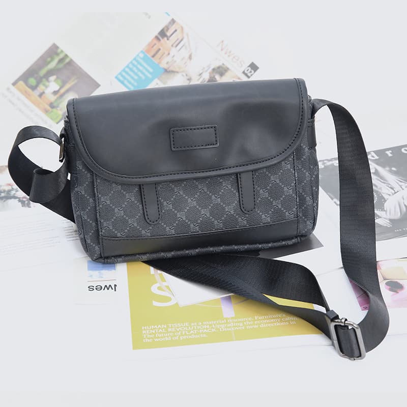 Men's Crossbody Bag Commuter Plaid Sling Bag Motorcycle Rider Backpack Unique Single Shoulder Bag Motorcycle Equipment Accessories