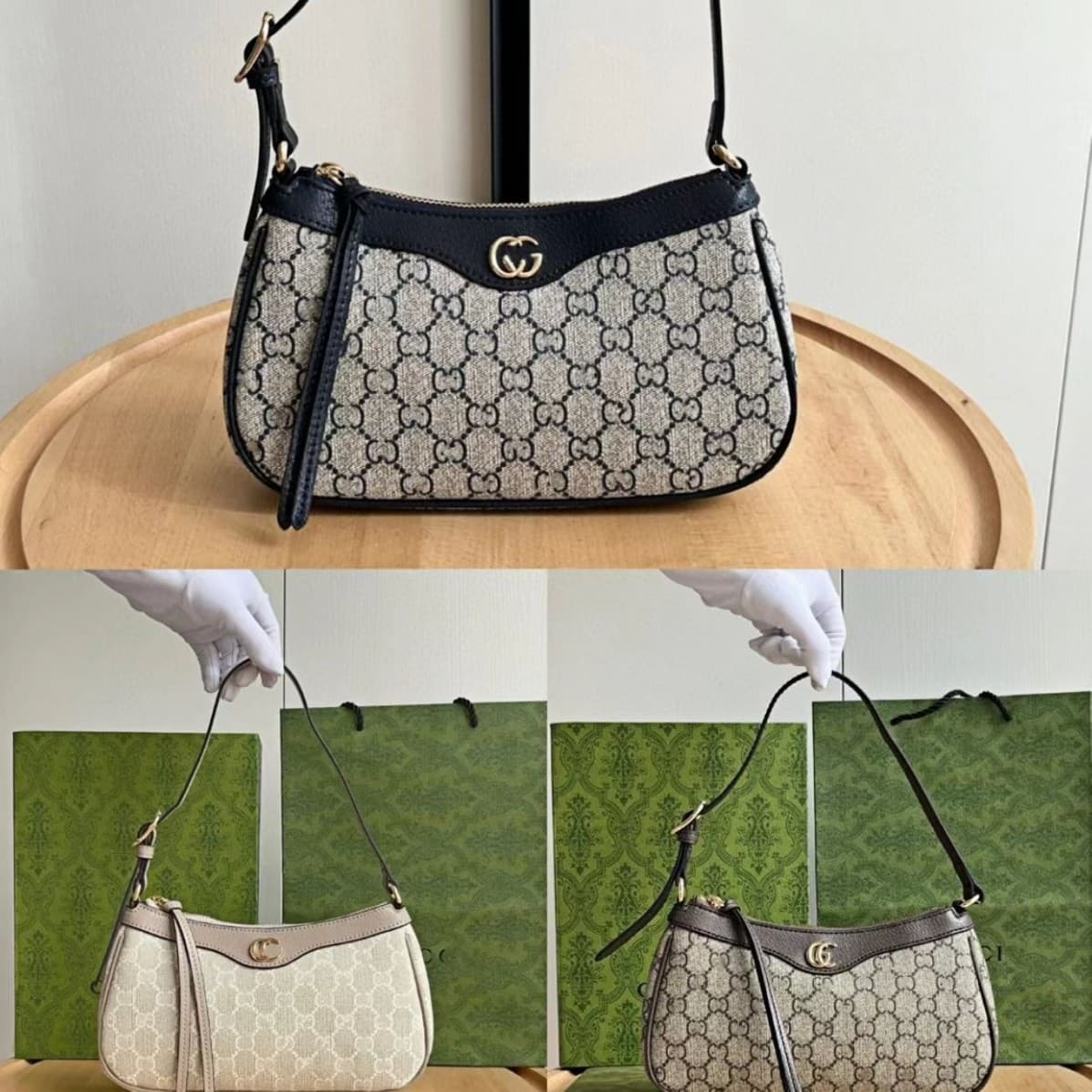 Women's Underarm Bag New Double Old Flower High-end All-match Shoulder Handbag Bag Women's Shoulder Bag Vintage 2024