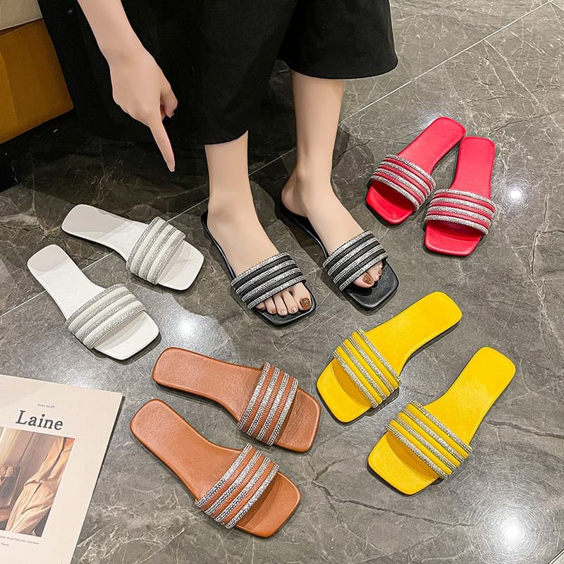 Sandals Flat Women Ladies Slippers Shoes Summer Cross-border Flat Slippers